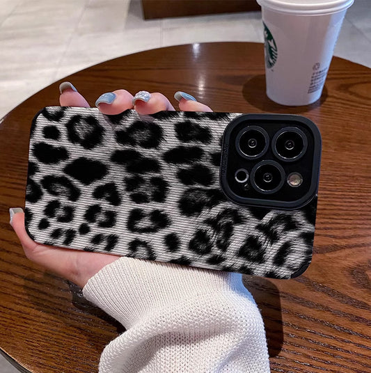 Black And White Leopard Print Phone Case