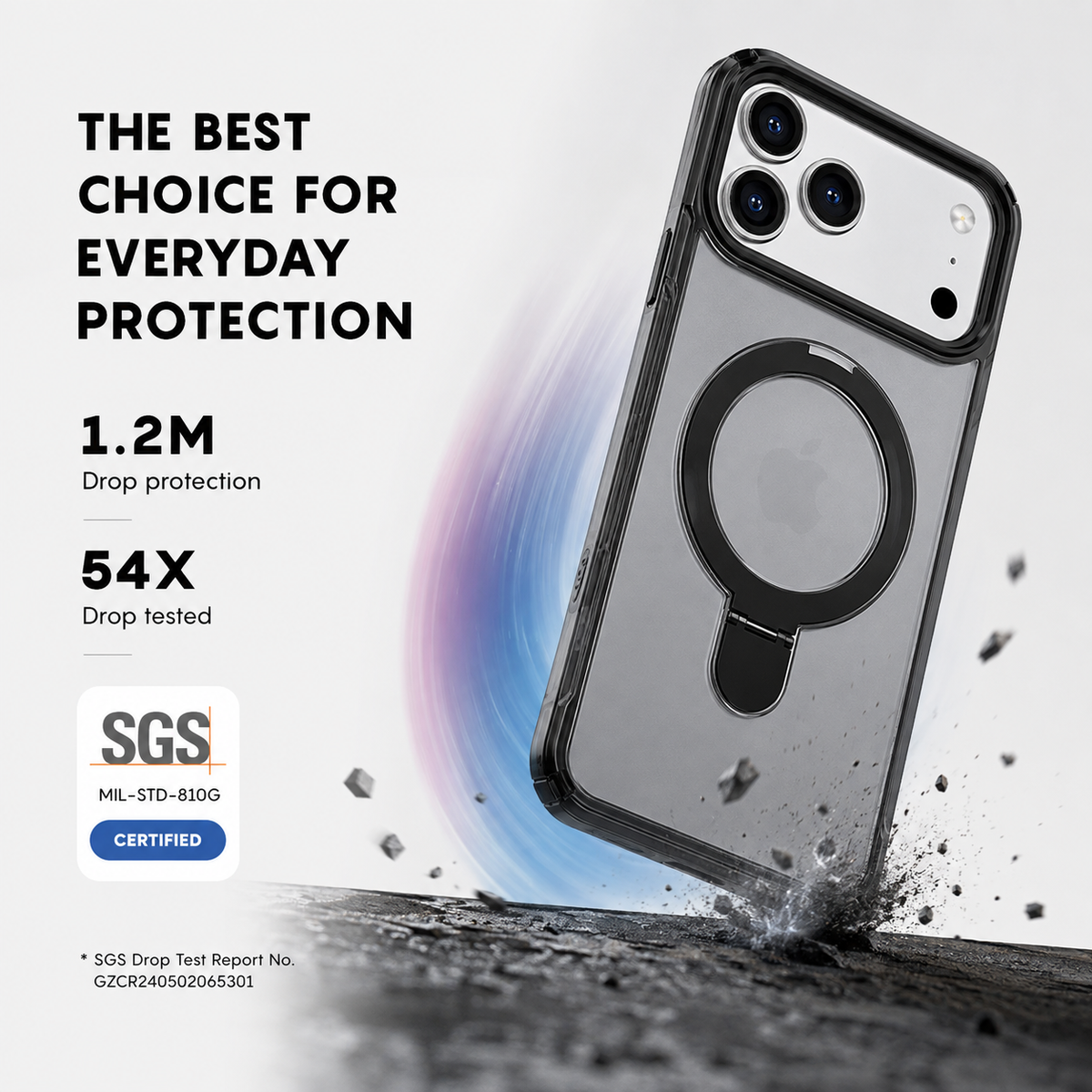 KIVUNE SGS Drop-Tested Phone Case with Kickstand & Magnetic Mount Support